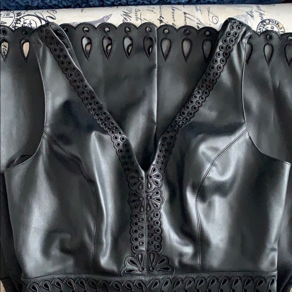 Bebe faux leather black dress worn only 1x